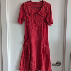 Pistache linen dress